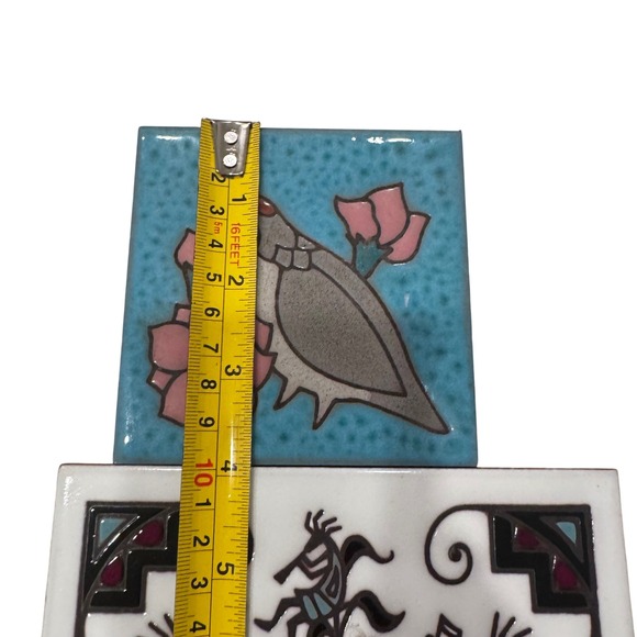 2 Teissedre Designs‎ Kokopelli & Quail Tile Trivet Handcrafted  4x4 6x6
Vintage - Picture 5 of 9